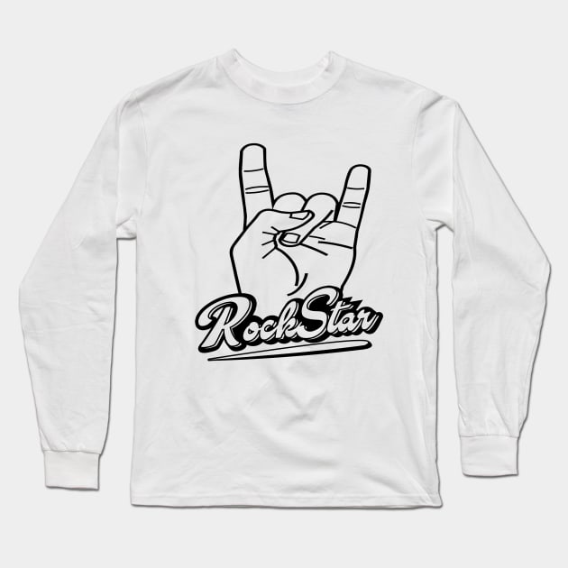 'Rock n Roll Rock Star' Awesome Guitar Gift Long Sleeve T-Shirt by ourwackyhome